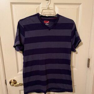 Alfani Men's Navy & Gray V-Neck T-shirt.  Slim Fit Large